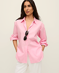 Petite Striped Oversized Shirt carousel Product Image 1