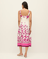 Petite Floral Linen Blend Midi Dress carousel Product Image 2