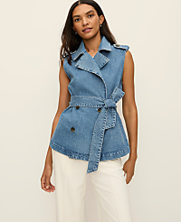 Belted Denim Vest carousel Product Image 1
