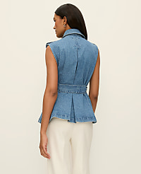 Belted Denim Vest carousel Product Image 2