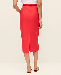 Petite Belted Midi Pencil Skirt in Linen Blend carousel Product Image 3