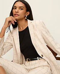 The Petite Hutton Blazer in Windowpane carousel Product Image 1