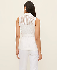 Pointelle Belted Sweater carousel Product Image 2