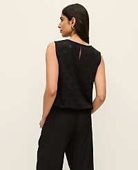 Eyelet Bubble Hem Top carousel Product Image 2