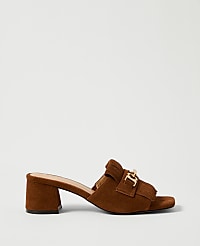 Suede Kiltie Block Heel Sandal carousel Product Image 1