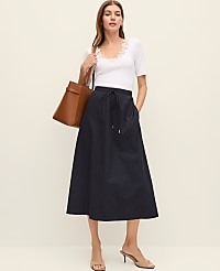 Weekend Drawstring Waist Midi Skirt carousel Product Image 1