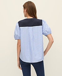 Weekend Mixed Media Striped Top carousel Product Image 2