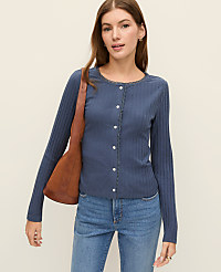 Weekend Lace Trim Pointelle Cardigan carousel Product Image 1