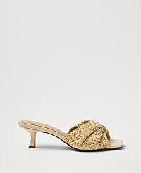 Straw Kitten Heel Mule Sandal carousel Product Image 2