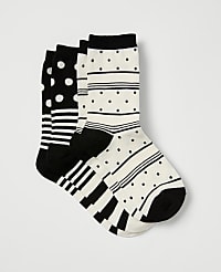 Striped and Dotted Crew Sock Set carousel Product Image 1
