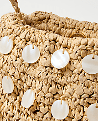 Pearl Embellished Raffia Clutch carousel Product Image 2