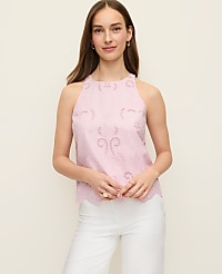 Eyelet Halter Tank Top carousel Product Image 1