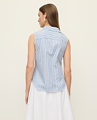 Striped Sleeveless Essential Shirt carousel Product Image 2