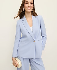 The Wrap Effect Blazer in Textured Crepe