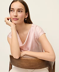 Geo Satin Cowl Neck Top carousel Product Image 1