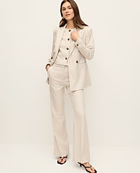 The Crop Crew Neck Vest in Pinstripe carousel Product Image 3