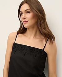Floral Appliqu&eacute; Linen Blend Tank Top carousel Product Image 3