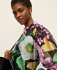 Floral Ruffle Trim Blouse carousel Product Image 1