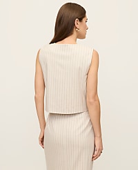The Crop Crew Neck Vest in Pinstripe carousel Product Image 2