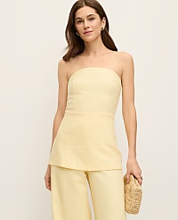 Strapless Linen Blend Tunic Top carousel Product Image 1
