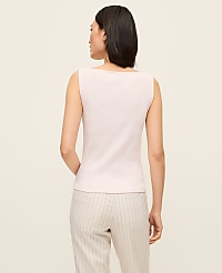 Petite Ribbed Sleeveless Button Top carousel Product Image 2