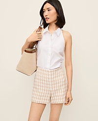 The Side-Zip Short in Houndstooth Tweed carousel Product Image 2