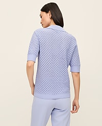 Pointelle Polo Sweater carousel Product Image 2