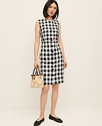Gingham Column Midi Dress carousel Product Image 1