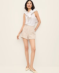 The Side-Zip Short in Houndstooth Tweed carousel Product Image 4