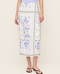 Petite Floral Wrap Midi Skirt carousel Product Image 2