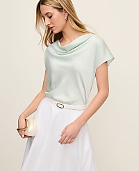 Satin Cowl Neck Top carousel Product Image 1
