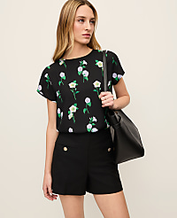 Floral Mixed Media Crew Neck Tee carousel Product Image 1