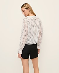 Polka Dot Ruffle Trim Blouse carousel Product Image 2