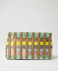Striped Sequin Clutch carousel Product Image 1