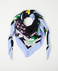 Oversized Floral Silk Scarf carousel Product Image 1