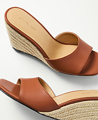 Leather Straw Wedge Sandal carousel Product Image 2