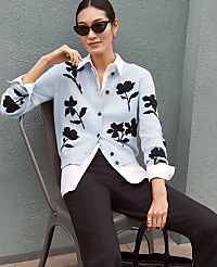 Petite Floral Jacquard Cardigan carousel Product Image 3