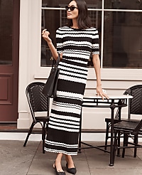 Petite Striped Woven Midi Skirt carousel Product Image 4