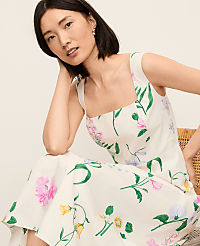 Petite Floral Flare Midi Dress carousel Product Image 1