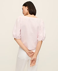 Linen Blend Boatneck Popover carousel Product Image 2