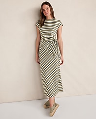 Haven Well With Organic Cotton Interlock Stripe Midi Knot Dress carousel Product Image 1