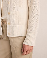 Haven Well Within Cotton Linen Plaited V-Neck Cardigan carousel Product Image 3