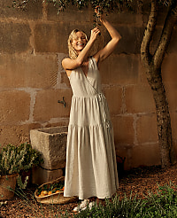 Haven Well Within Everweave Linen Tiered Wrap Dress carousel Product Image 5