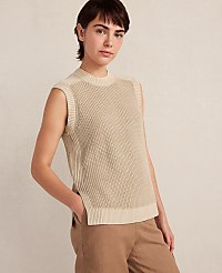 Haven Well Within Garment-Dyed Cotton Shaker Sleeveless Sweater carousel Product Image 1