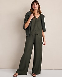 Haven Well Within Viscose Linen V-Neck Top carousel Product Image 3