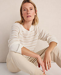 Haven Well Within Cotton Linen Stripe Crewneck carousel Product Image 4