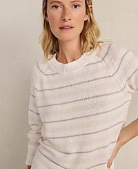 Haven Well Within Cotton Linen Stripe Crewneck carousel Product Image 2