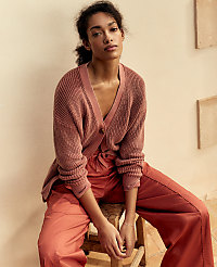 Haven Well Within Garment-Dyed Organic Cotton Shaker Stitch Cardigan carousel Product Image 3