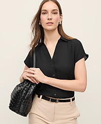 Split Neck Blouse carousel Product Image 1