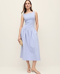 Mixed Media Boatneck Midi Dress carousel Product Image 3